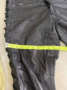 Black Lace-Up Faux Leather Pants