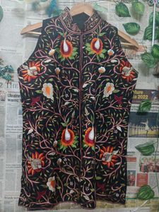 Exquisite Embroidered Black Vest