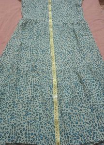 Green Print Off-Shoulder Maxi Dress