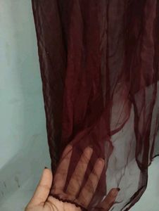 Elegant Maroon Dupatta with Embellishments