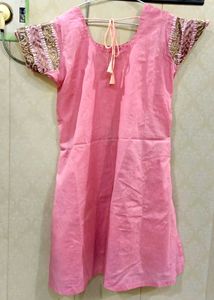 Pink Kurta with Paisley Print