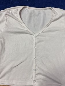 Casual White Button-Down Top