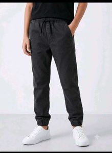 Acid wash Charcoal denim jogger