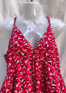 242610. Red Animal Print Top