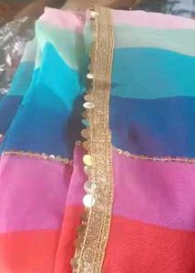 Trendy Multicolor Striped Georgette Saree