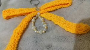Handmade Crochet Bow Keychain