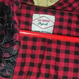 Lee Cooper Red &amp; Black Checkered Shirt with Lace