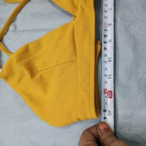 Yellow 😍Ribbed Bikini Top