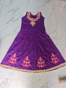 Embroidered Purple Kurta Set