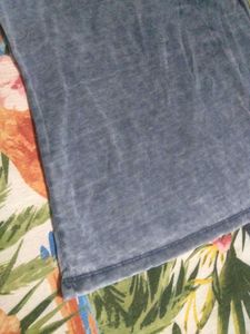 Blue T-Shirt with Cuffed Sleeves