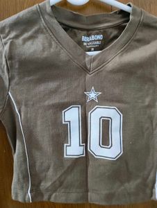 Brown Cropped "10" Graphic Tee