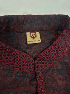 Men's Maroon Kurta