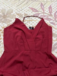 mahroon dress with slit
