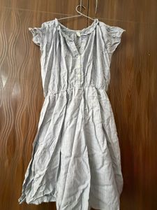 Light Blue Casual Button-Up Dress