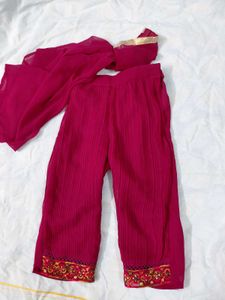 Elegant Embroidered Red Kurta