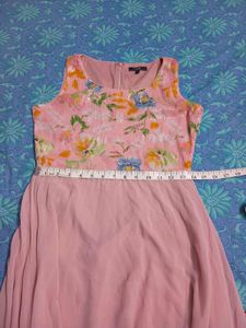 Chic Pink Floral Sequin Dress back also posted