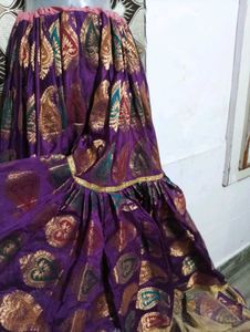 purple gharara with  golden duppatta