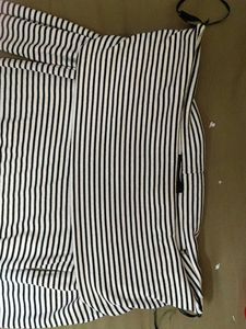 Off-the-shoulder Striped Dress