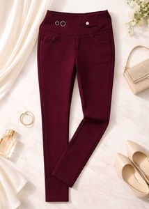 Stylish Maroon High-Waisted Pants 👖