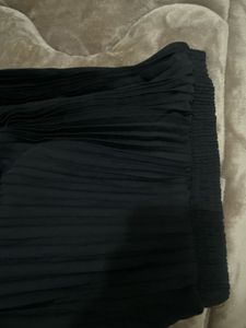 Black Pleated Midi Skirt
