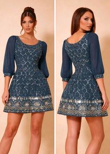 Sparkling Teal Mini Dress