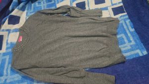 Gray Long Sleeve Top