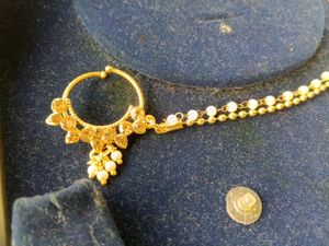 Elegant Pearl Chain Nose Ring
