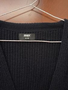 Navy Cardigan with Tie Sleeves