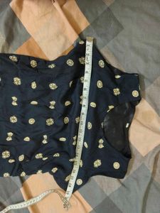 Stylish Navy Blue Printed Dress