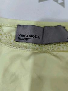 Light Yellow Camisole with Lace Trim