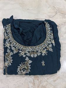 Embroidered Teal Kurta