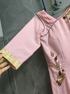Elegant Pink Embroidered indo-western