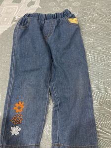 Cute Floral Denim Jeans for Girls
