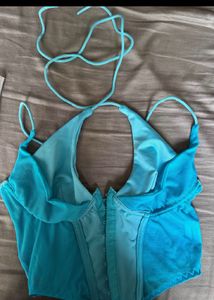 Savana Stylish Blue Halter Neck Top