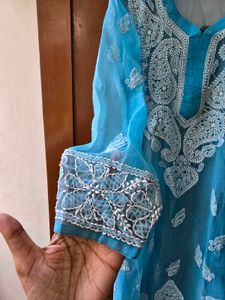 Beautiful Blue Chikankari Kurta