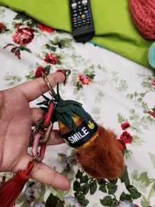 Cute Pineapple Keychain with Tassels &amp; Pom Po