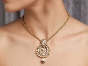 Elegant Pearl &amp; Stone Necklace Set