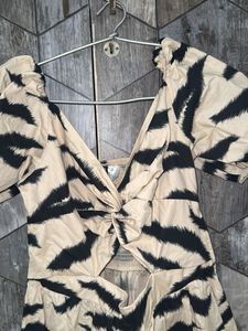 HnM Zebra Print Twist Front Dress