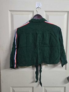 Superdry Green Smiley Face Crop Shirt