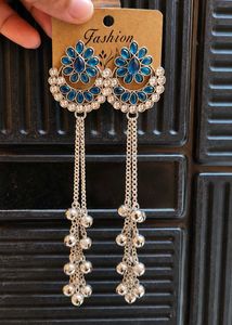 kashmiri earrings # shoulder touch
