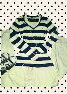 Striped y2k fitted Long Sleeve Top