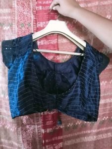 Stunning Blue Embellished Saree, blouse and petico
