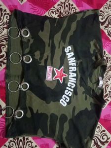 Camo Print Top with Ring Detail