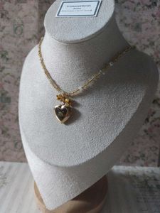 Vintage Swan Heart Locket Necklace