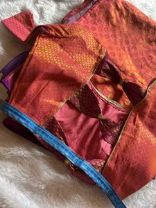 Elegant Pink &amp; Gold Saree🥰