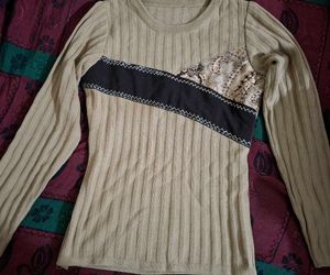 Stylish Ribbed Long Sleeve Top