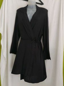 M&S Black Wrap Robe