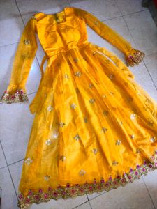 Yellow Anarkali Dress📀💡🕯️☀️
