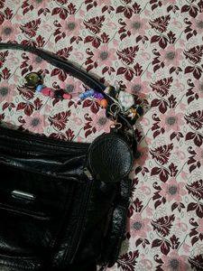 Chic Black Faux Leather Shoulder Bag