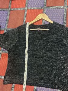 Shiny knit Grey Top